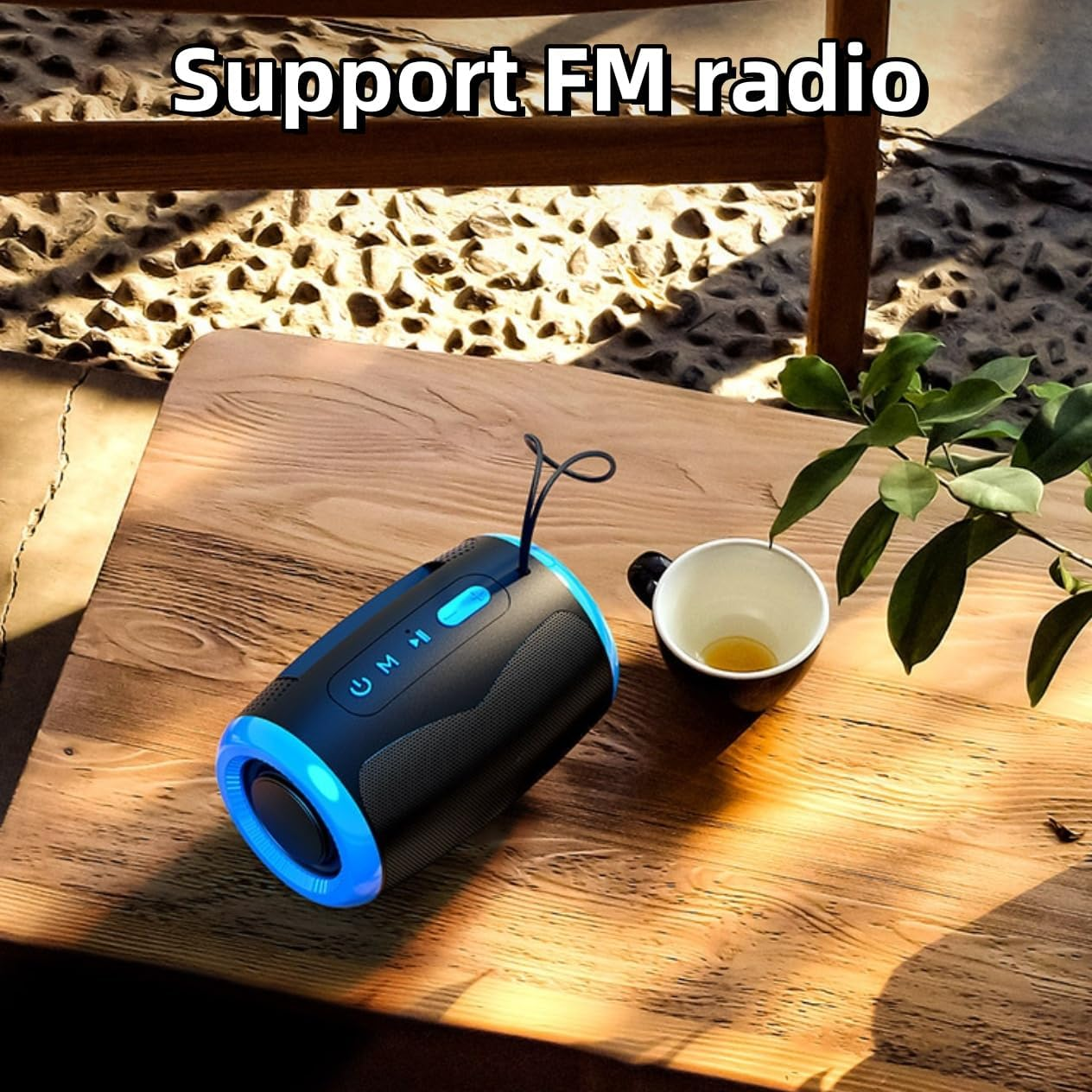 Portable Mini Bluetooth Speaker, IP68 Waterproof Speaker, Bluetooth 5.3, Hifi, Hands-Free Calls, 2000 Mah Battery, Wireless Speaker for Car, Indoor,Outdoor, Shower, Sports, Hiking (Black&Blue) image number 1
