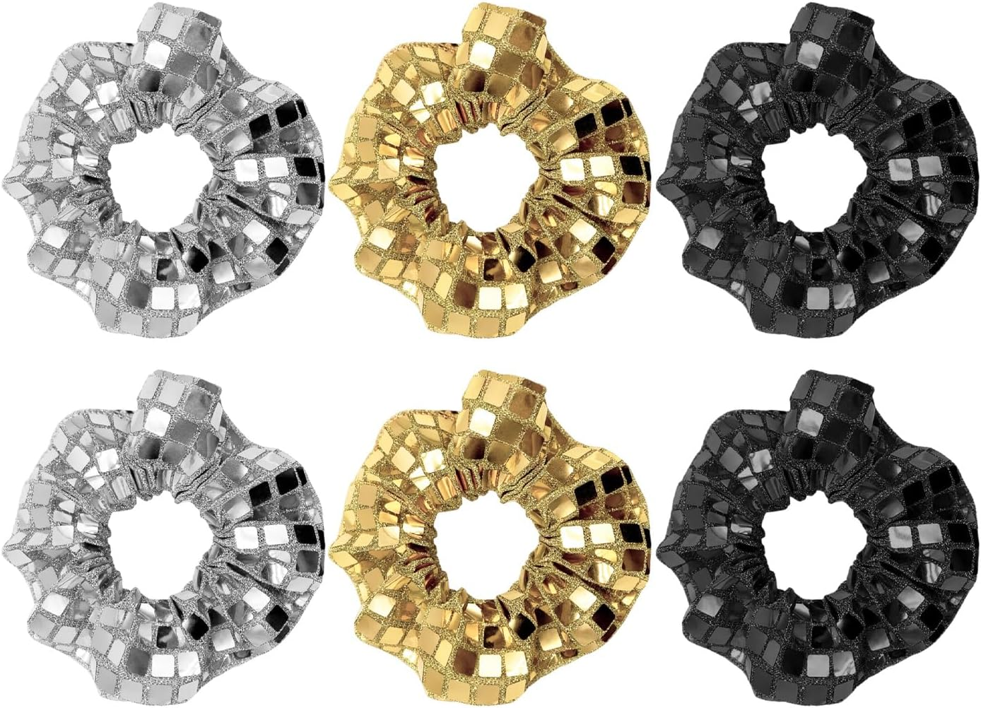 6 Pieces Sequin Hair Bobbles Glitter Hair Accessories for Women Ponytail Hair Bobbles Fashion Elastic Hair Bobbles Holiday Party Hairstyle Decoration image number 4