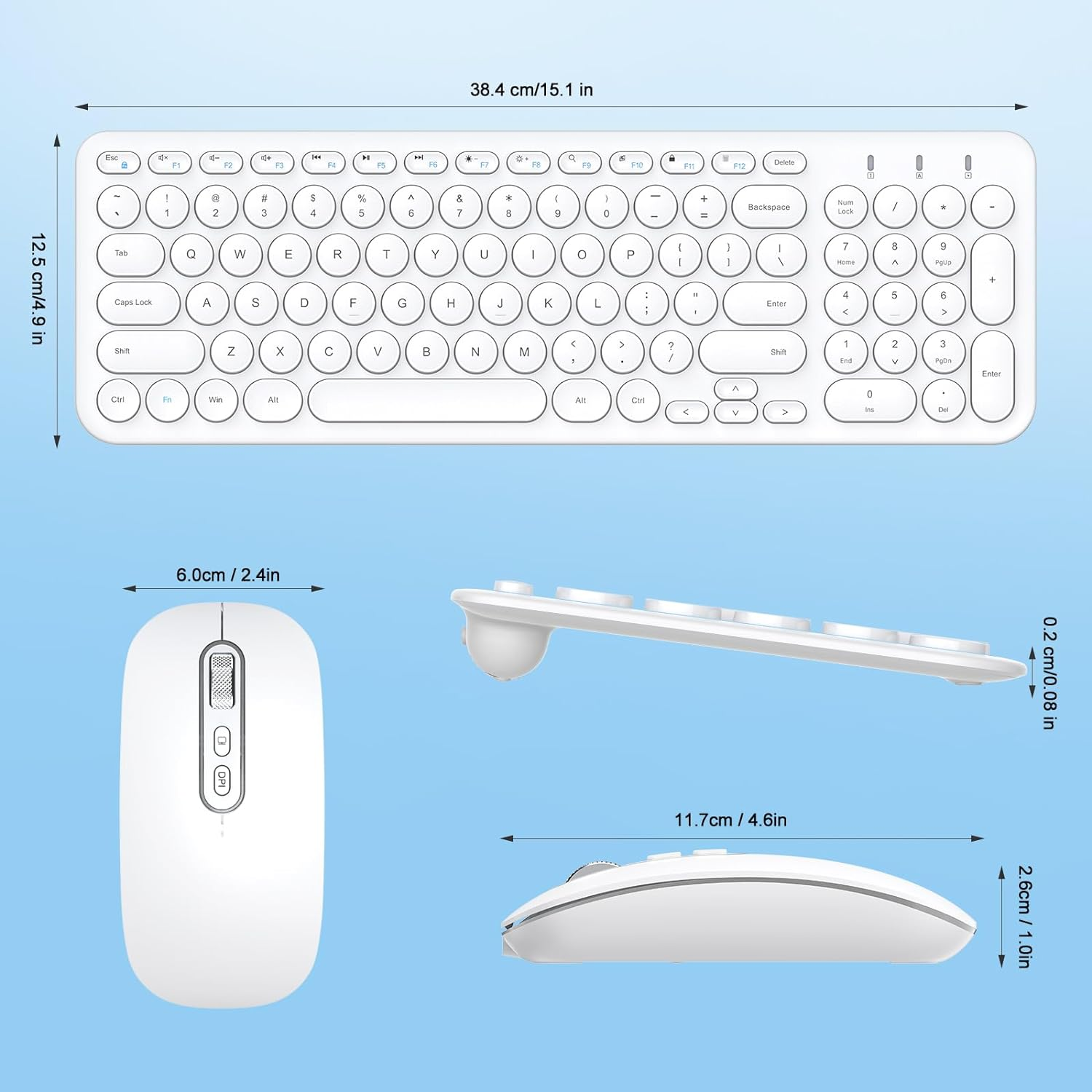 Cimetech Wireless Keyboard and Mouse Combo, Ultra Slim Rechargeable Wireless Keyboard and Mouse for Windows, Computer, PC, Laptop, Mac, Macbook image number 5