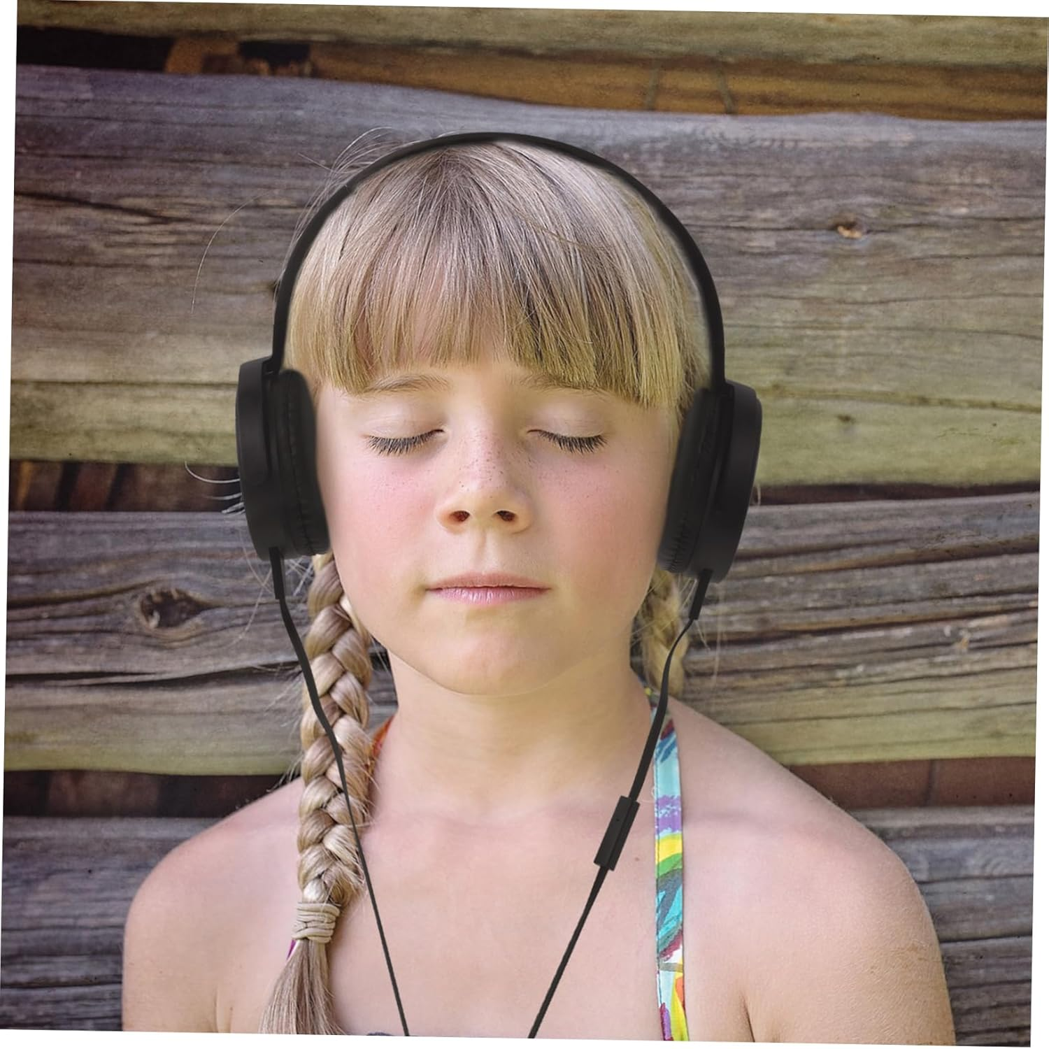 Mikinona Wired Head-Mounted Headset Microphone Stereo Computer Music Headphone for Desktop Use Black Over-Ear Wired Headphones for Sound image number 5