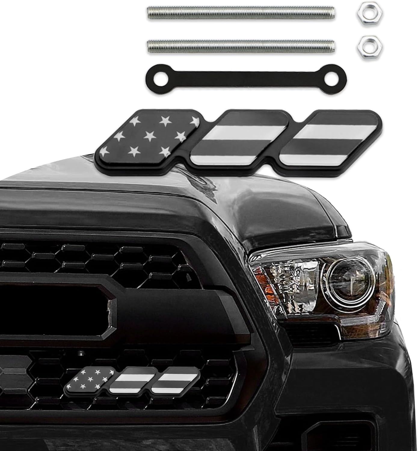 TRD 3-Color Upgrade Emblem, Grille Insert Trims, Tri-Color Badge Car Decoration Accessories Fit for Tacoma 4Runner Tundra Sequoia Rav4 Highlander (Yellow Orange Red)