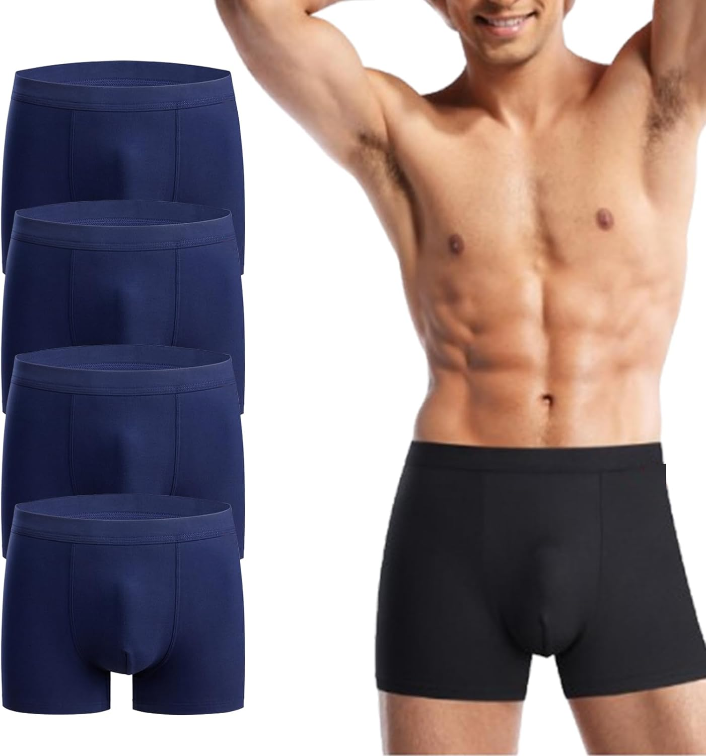 Octipa Men'S Ultra-Absorbent Incontinence Boxer Briefs,3/4Pcs Octipa Mens Incontinence Underwear image number 7