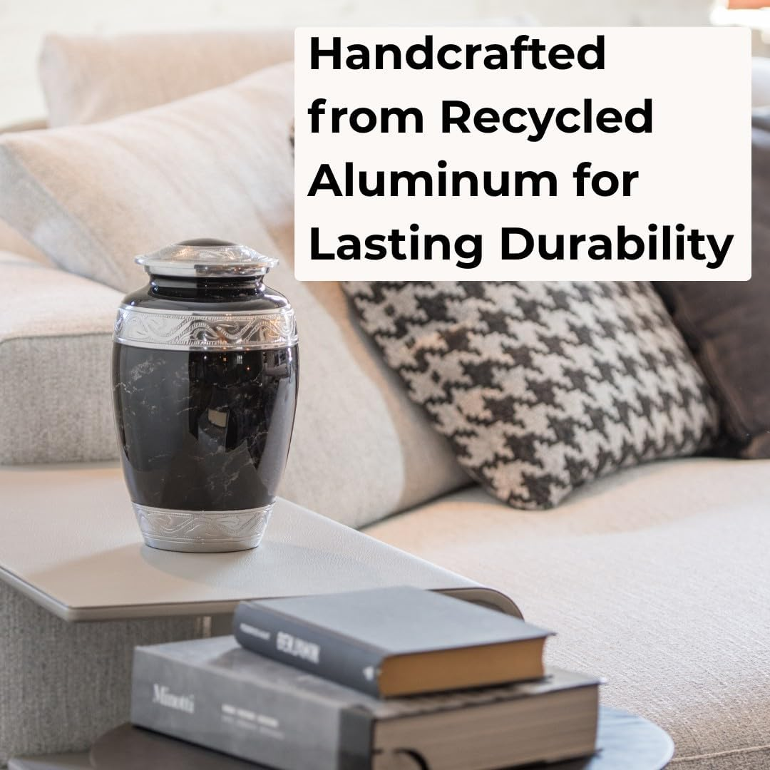 GR8 Great Keepsakes Black Marble Urn with 4 Small Urns for Cremation Ashes Keepsake - Urns for Adult Male, Urns for Human Ashes Adult Female, Decorative Urns, Urn, Cremation Urn Human Ashes, Urns image number 6