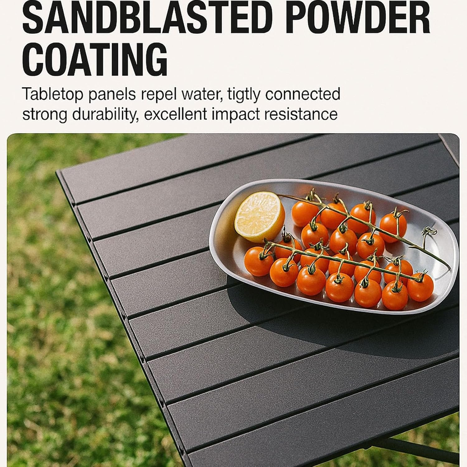 SYGELER Small Folding Camping Table, Portable Folding Beach Table with Carry Bag, Easy Carry Compact Design for Outdoor, Picnic, BBQ, Beach, Festival, Home Use - Black image number 6