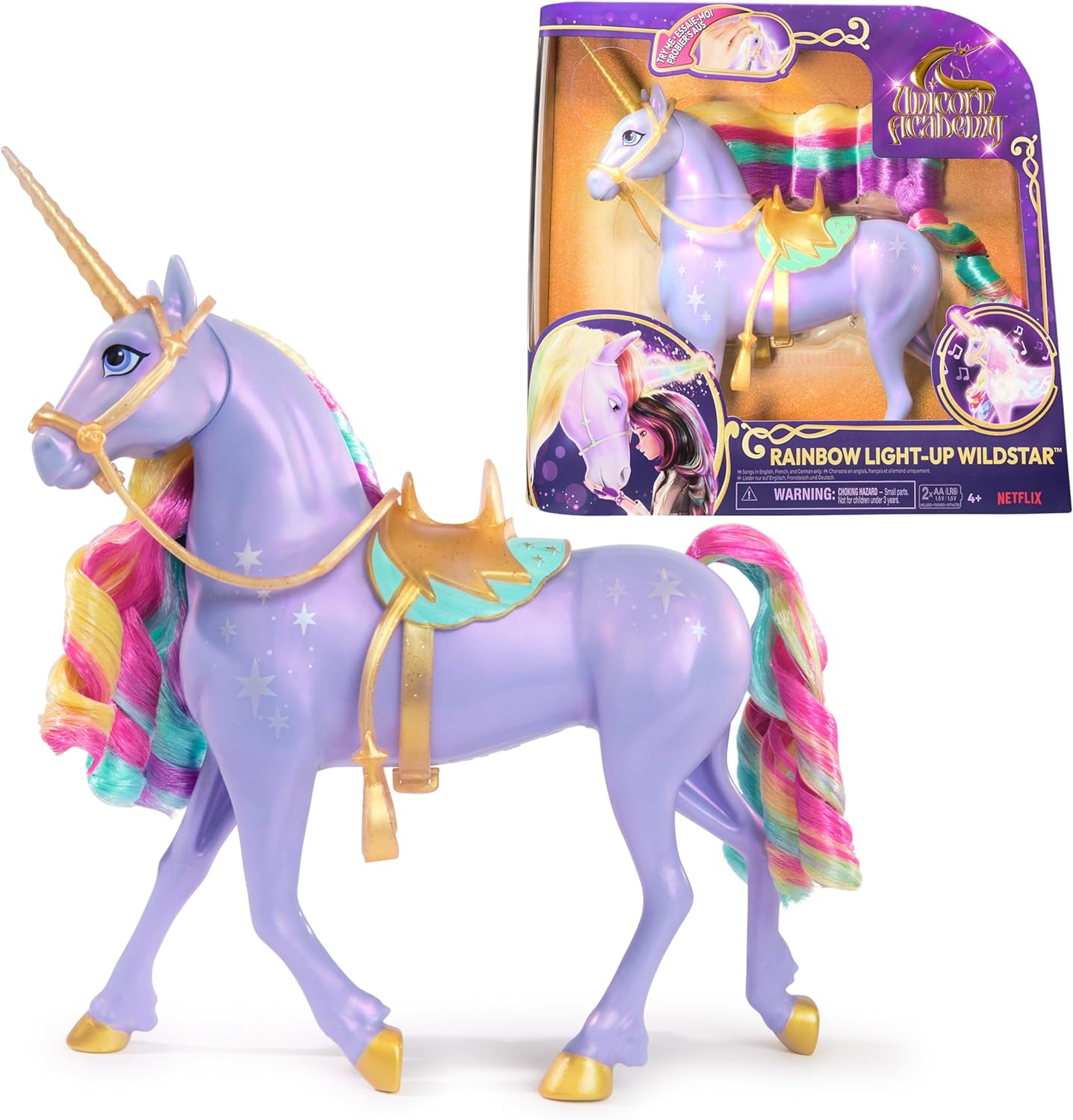 Unicorn Academy, Interactive Rainbow Light-Up Wildstar Unicorn Toy with Lights, Sounds & Music, Dolls & Unicorn Toys for Girls Ages 4 and Up