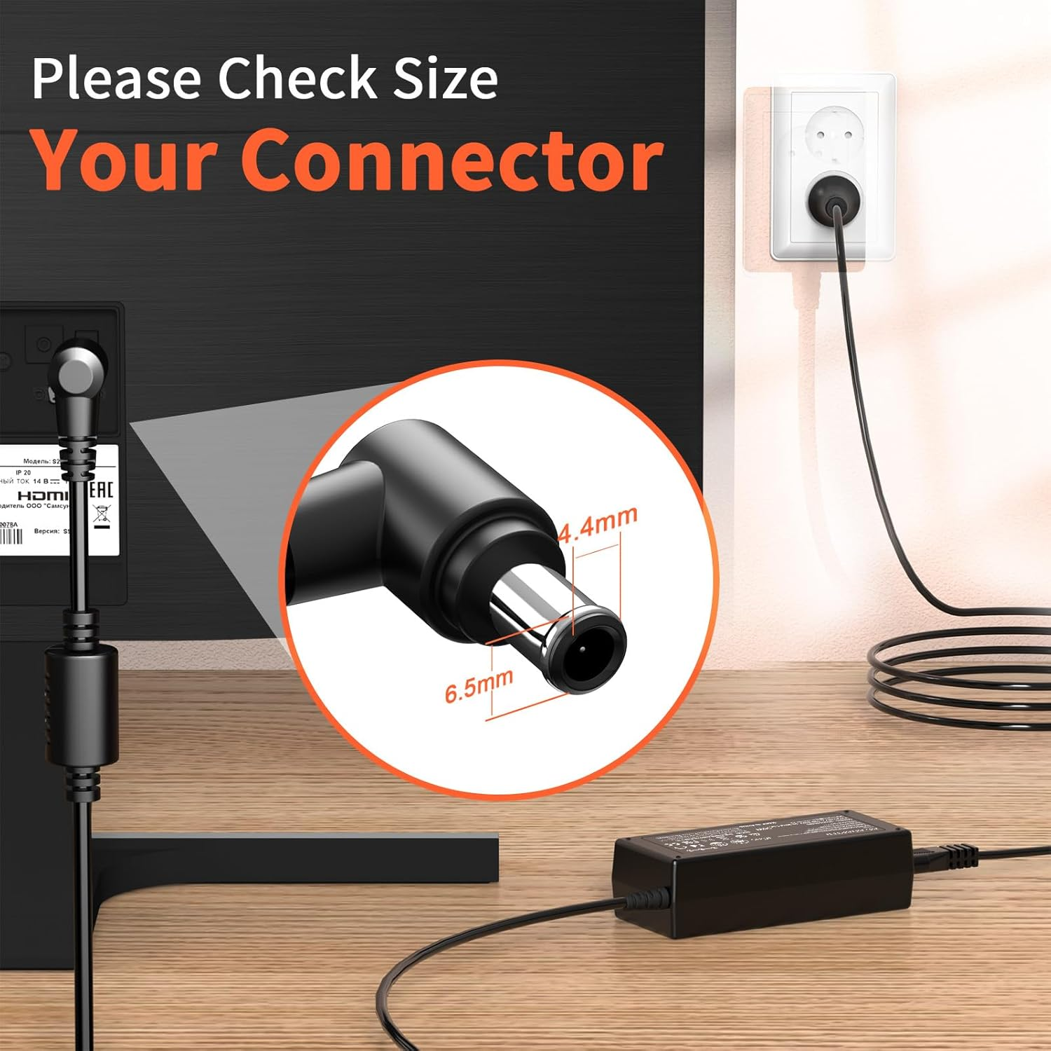 14V AC Power Supply Adapter for Samsung Monitor U28E590D S22D300HY S27D390H S27D390H S24D390HL S24B150BL S22C300H SAD04914F S24D300 Syncmaster LCD/TFT 770 760V 1501MP TV Charger Power Cord