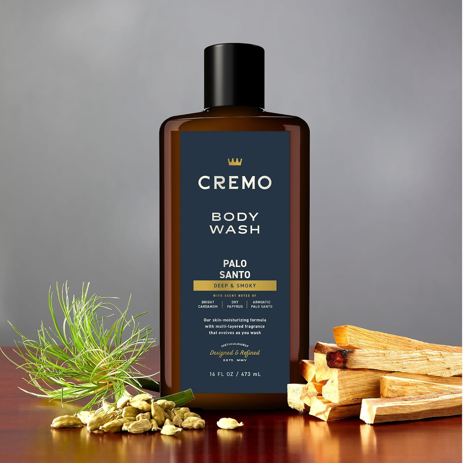 Cremo Rich-Lathering Palo Santo (Reserve Collection) Body Wash, Notes of Bright Cardamom, Dry Papyrus and Aromatic Palo Santo, 16 Fl Oz (2-Pack) image number 2