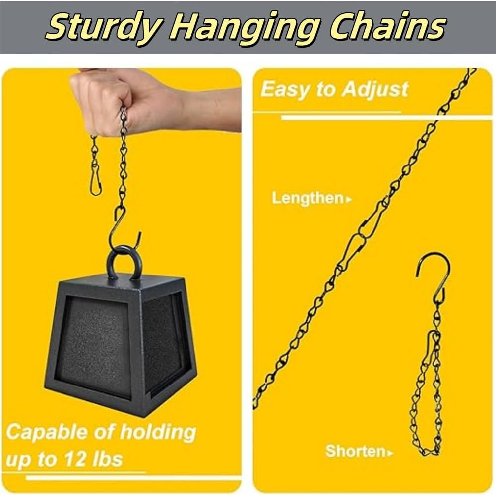 Fabselection Garden Plant Hangers, 9.5Inch Hanging Chain, 2 Pack 3 Point Stainless Steel Hanging Basket Chains for Hanging Bird Feeders, Birdbaths, Planters,Wind Chimes, Lanterns and Ornaments image number 4