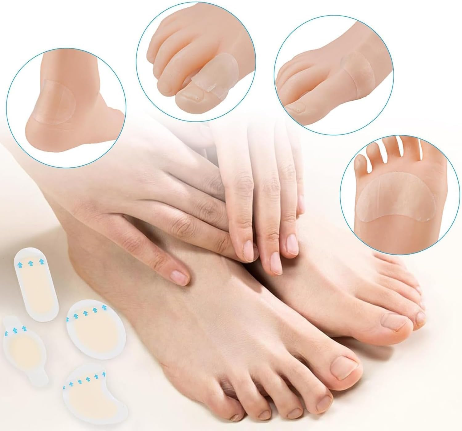 Hydrocolloid Blister Band Aid 30 Pcs -WADY Waterproof Invisible Gel Cushions for Foot, Toe & Heel Blisters, Adhesive Bandaids for Prevention & Healing image number 5