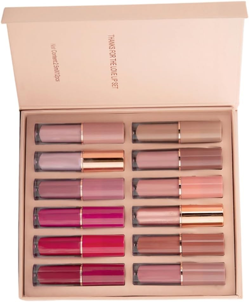 Matte Liquid Lipstick Set Waterproof Long Lasting Non-Stick Cup Lipstick Makeup Set 12PCS image number 3