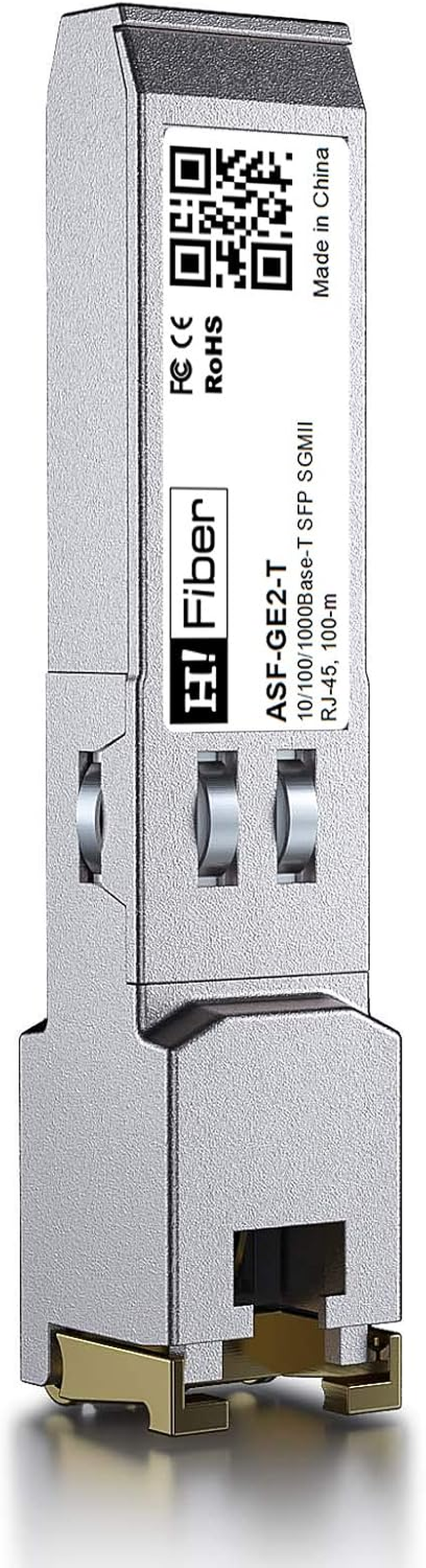 10/100/1000BASE-T SFP Transceiver, Gigabit RJ45 Auto-Negotiation Data Rate Mini-Gbic Copper SFP Module Compatible for Cisco GLC-T/SFP-GE-T, Reach 100M image number 4