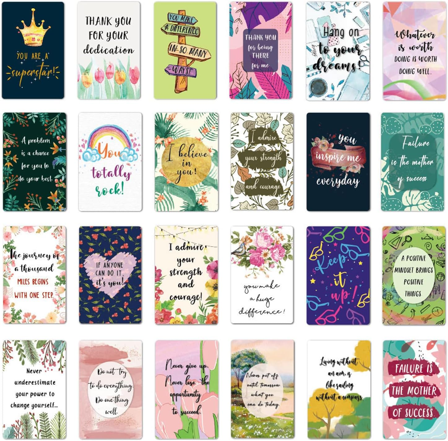 72Pcs Motivational Encouragement Quote Cards Inspirational Cards Positive Kindness Card Small Mini Encouragement Card for Women Students Girls Teens-8.3X5.3Cm image number 6