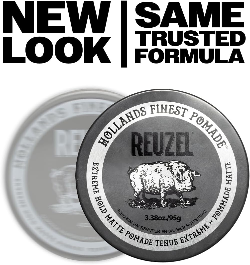 Reuzel Extreme Hold Matte Pomade, Strong Hold Matte Pomade for Men Low Shine Pomade 1.3Oz/35G image number 4