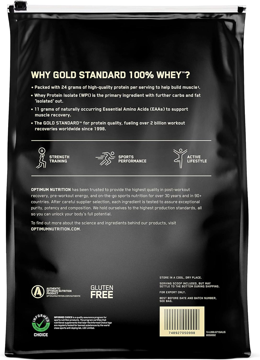 OPTIMUM NUTRITION Gold Standard 100% Whey Protein Powder, Extreme Milk Chocolate, 4.54Kg image number 5