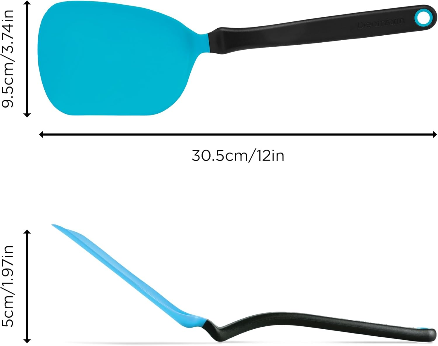 Dreamfarm Chopula Non-Stick-Safe Super-Flexible Sit-Up Spatula with Strong Flat Edge to Separate Food - 12" Dreamfarm Blue image number 6