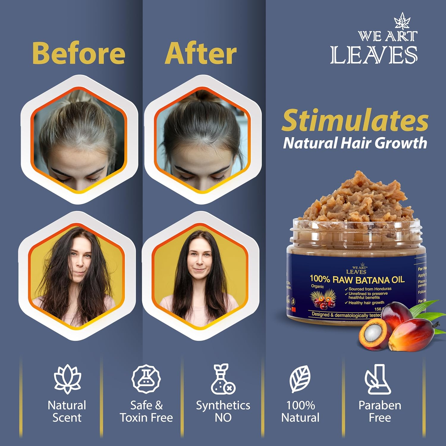 Raw Batana Oil for Hair Growth Dr Sebi - 156Ml Organic Honduras Batana Oil - 100% Natural for Thicker, Stronger Hair for Men and Women image number 6