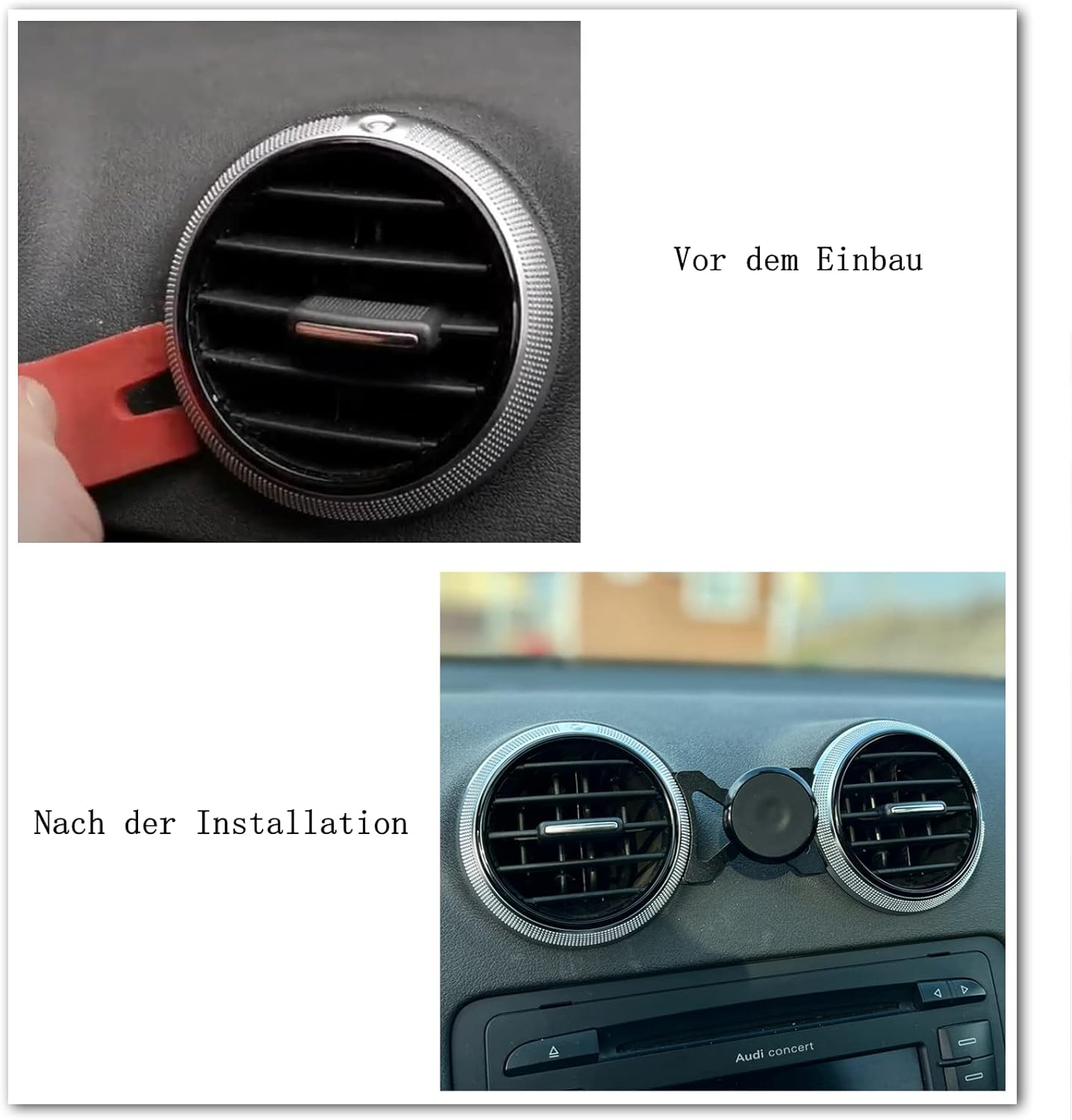 Cookiss Magnetic Mobile Phone Holder Compatible with Audi A3 8P and Audi S3 8P Suitable for Smartphone and GPS with Car Mobile Phone Holder 360 Degree Adjustable View (Black) - Black image number 4