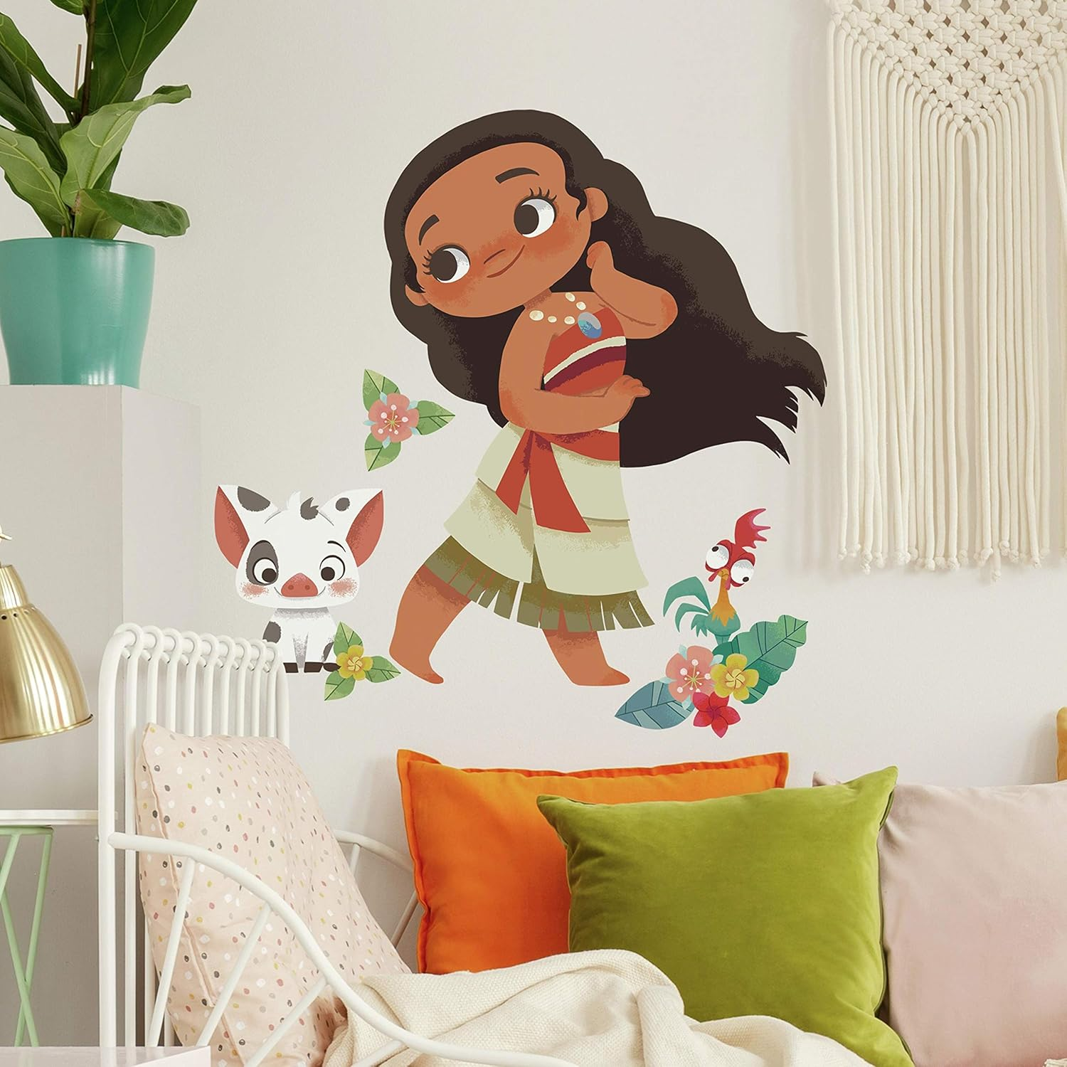 Roommates RMK4236GM Vintage Moana Peel and Stick Wall Decal, Brown, Green, Red image number 4