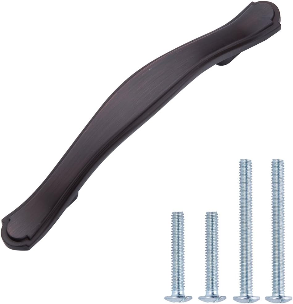 Amazon Basics Traditional Craftsman Cabinet Handle, 13.03Cm Length (7.6Cm Hole Center), Polished Chrome, 10-Pack