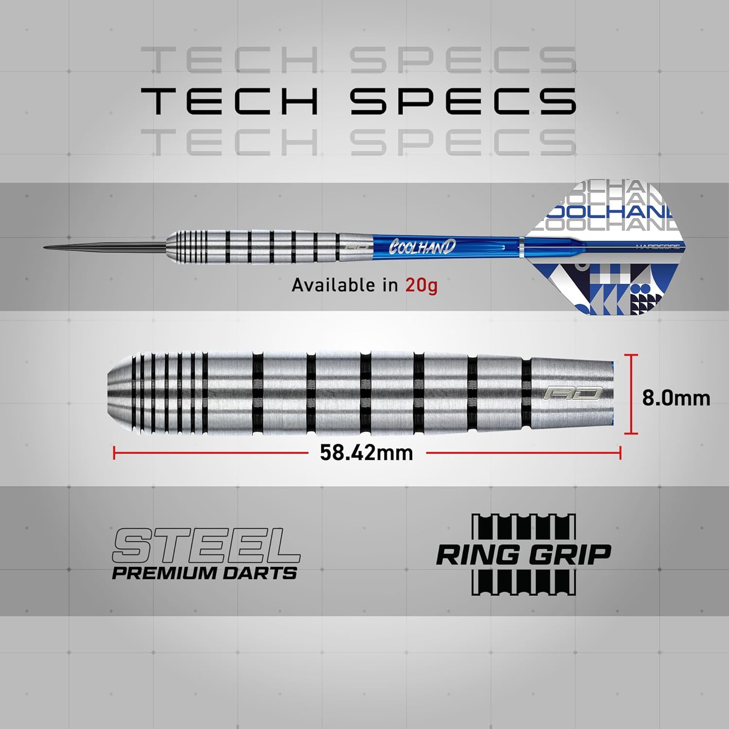RED DRAGON Game on Professional Player Series Steeltip Darts Set with Dart Flights and Dart Shafts (Stems) image number 2