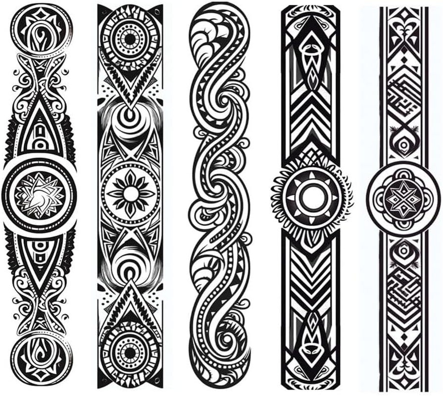 Marc5 Temporary Bracelet Tattoo Tribal Tattoo Maori Design 5 Sheets