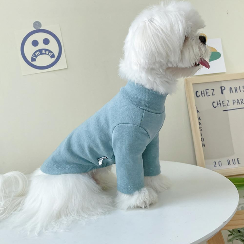 Summer Puppy Skirt Shirt Cute Dog Stand Collar Pullover Long Sleeves Skirt Shirt Lightweight Breathable Sweatshirt Dog Outfit for Small Medium Dogs for Small Medium Dogs Cats image number 1