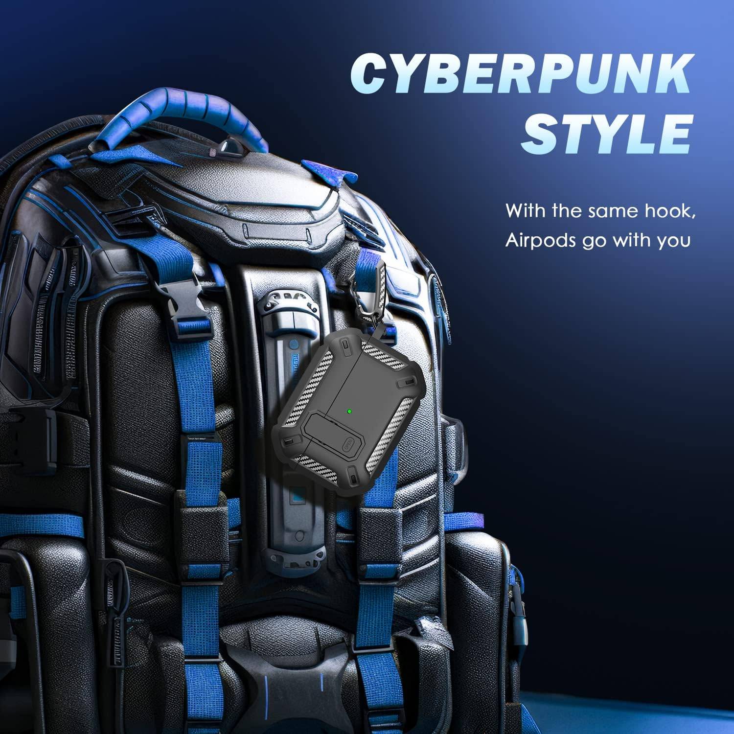 MHYALUDO for Airpods Pro 2Nd Gen Protective Case with Cleaning Kit, Military Hard Case with Lock for Airpod Gen 2 Charging Case 2023, 2022, Black image number 5