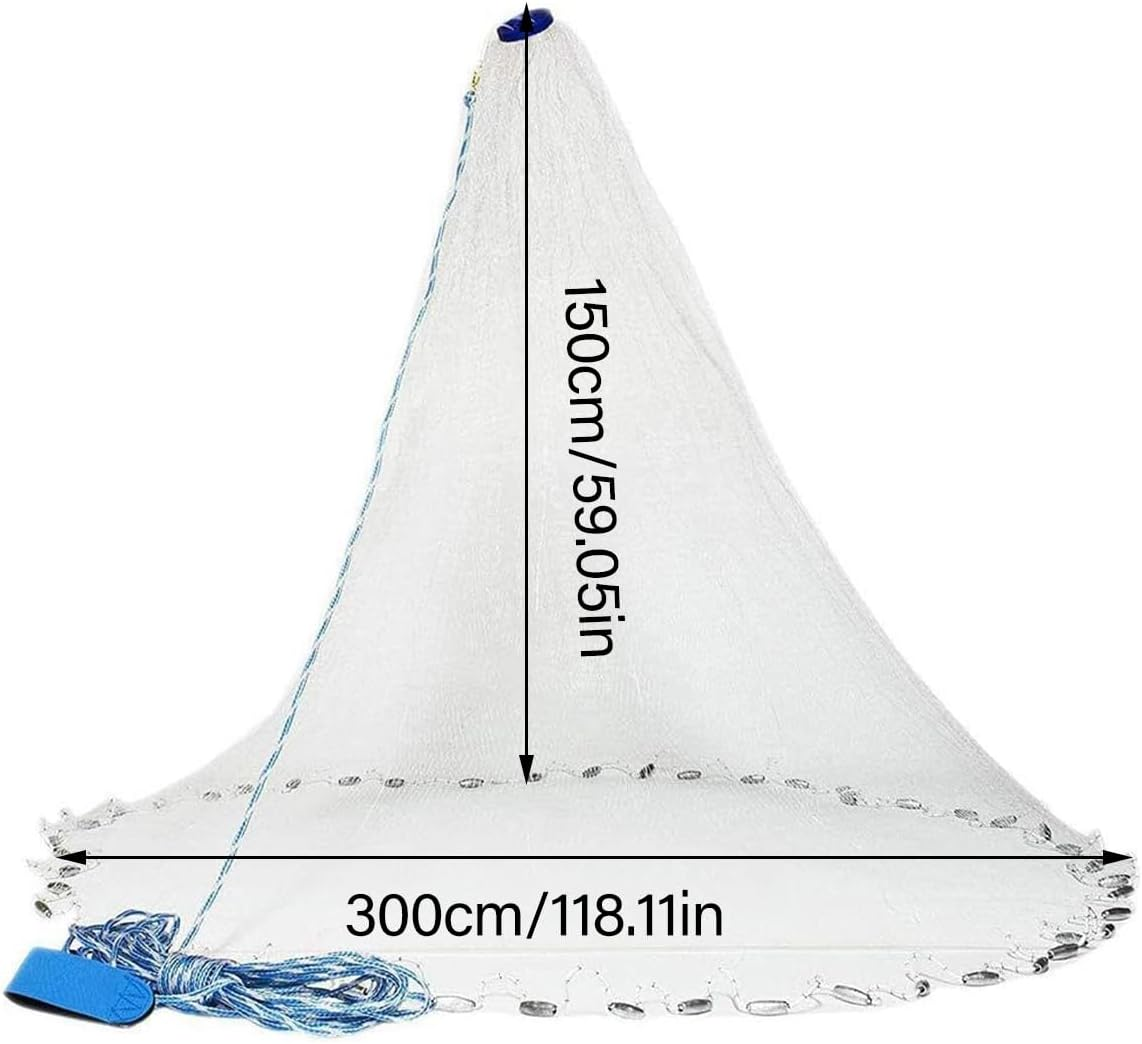 American-Style Hand-Throwing Net No-Ring Hand-Throwing Net Easy-Throwing Spin Net Fishing Net Fishing Net Monofilament Line image number 2