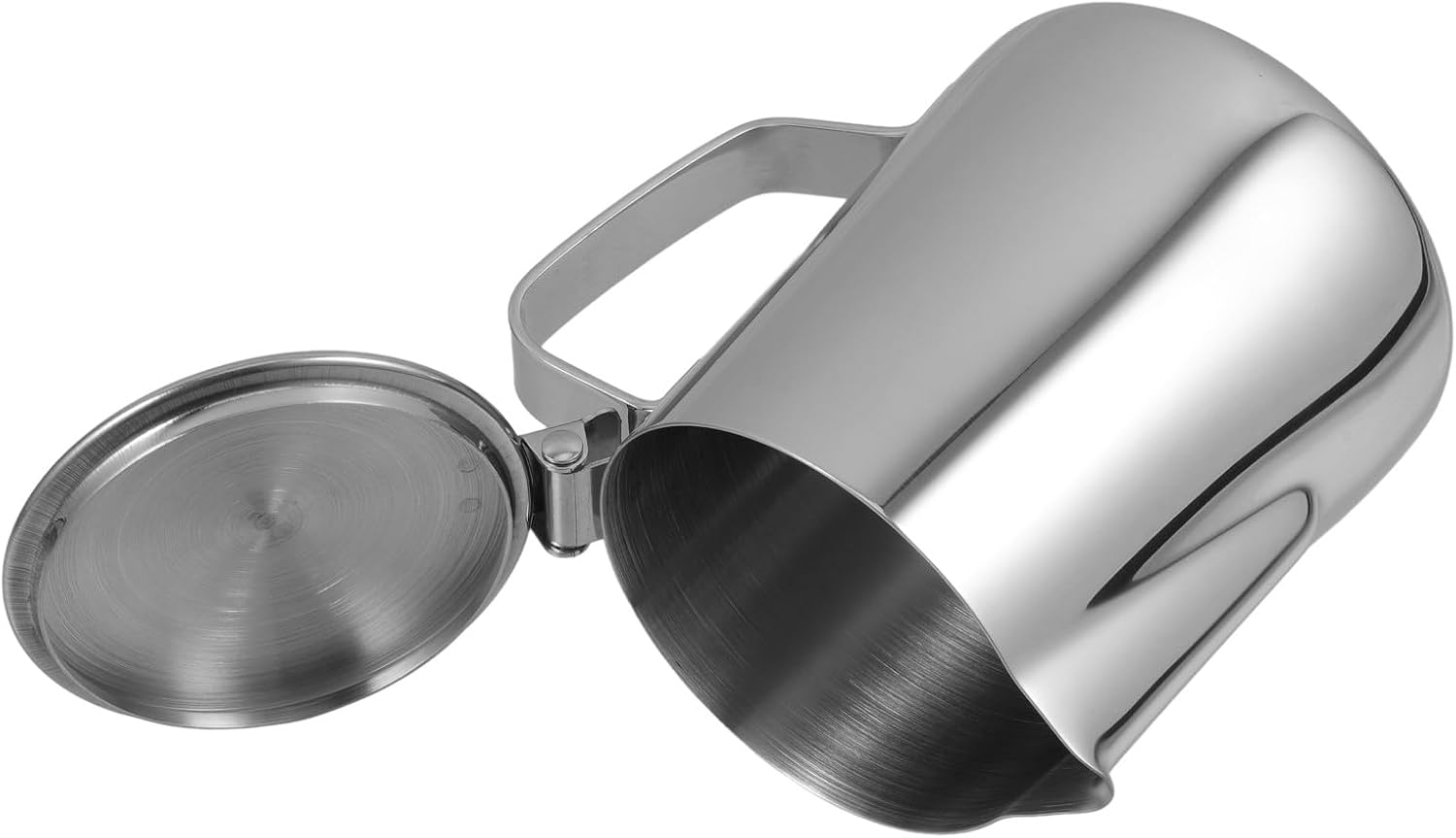 ULTECHNOVO 350Ml Stainless Steel Milk Frothing Pitcher with Lid, Thickened Espresso Steaming Jug for Coffee, Rust-Resistant Coffee Milk Jar Suitable for Home and Caf&eacute; Use image number 1