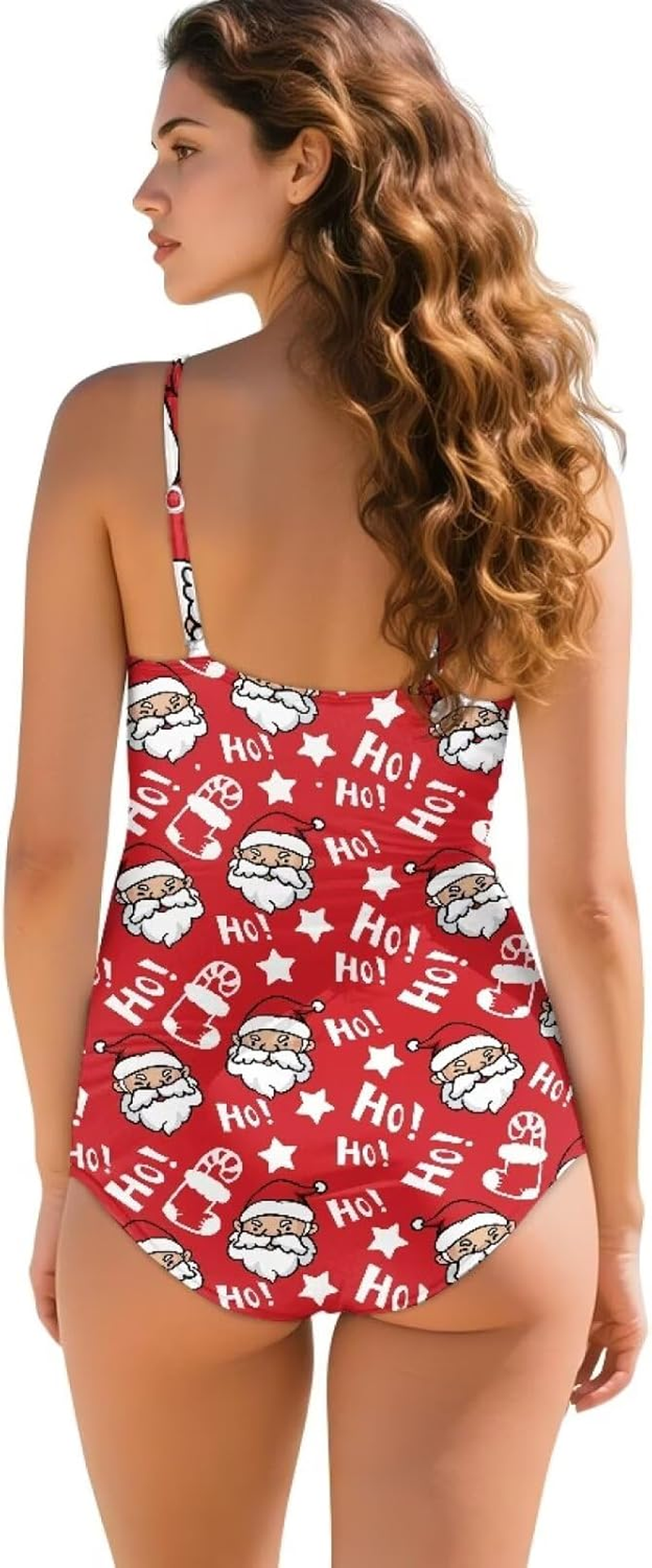 Maternity Swimsuit One Piece round Neck Button Pregnancy Bathing Suit Spaghetti Straps Ruched Swimwear plus Size image number 3