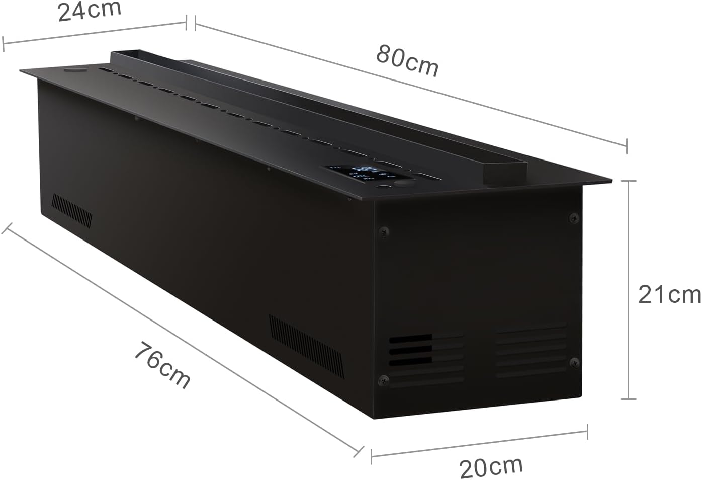 Water Vapor Fireplace Embedded with 3D Atomized Flame Dimmable, Remote Control Electric Steam Fireplace with Water Control, Burning Sound & 5Ft Power Cords, Size: L80 X W20X H21 Cm