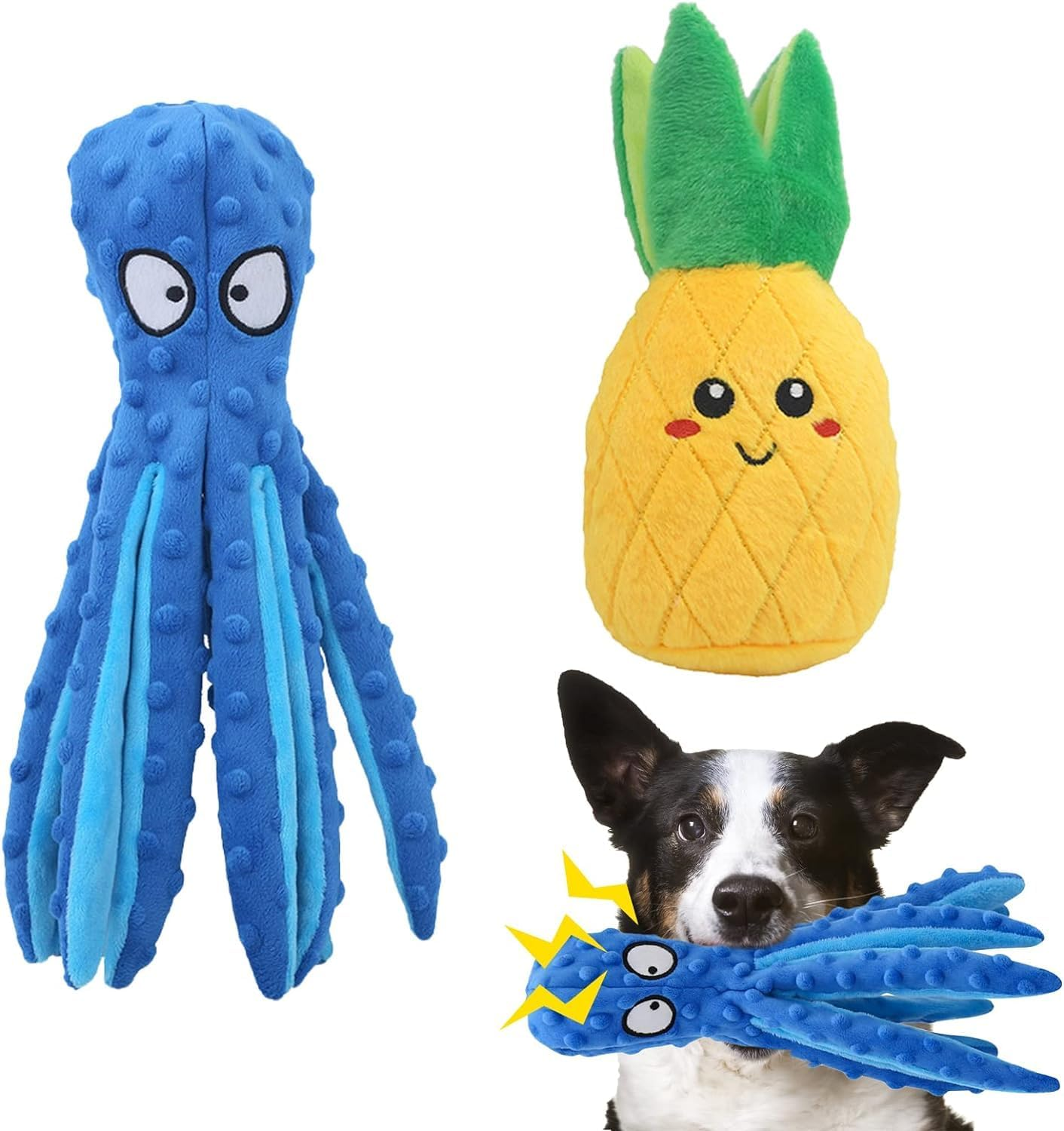 2 Pack Squeaky Dog Toy, No Stuffing, Interactive Dog Toy, Indestructible Chew Toys for Puppies, Teeth, Small, Medium and Large Dogs image number 6