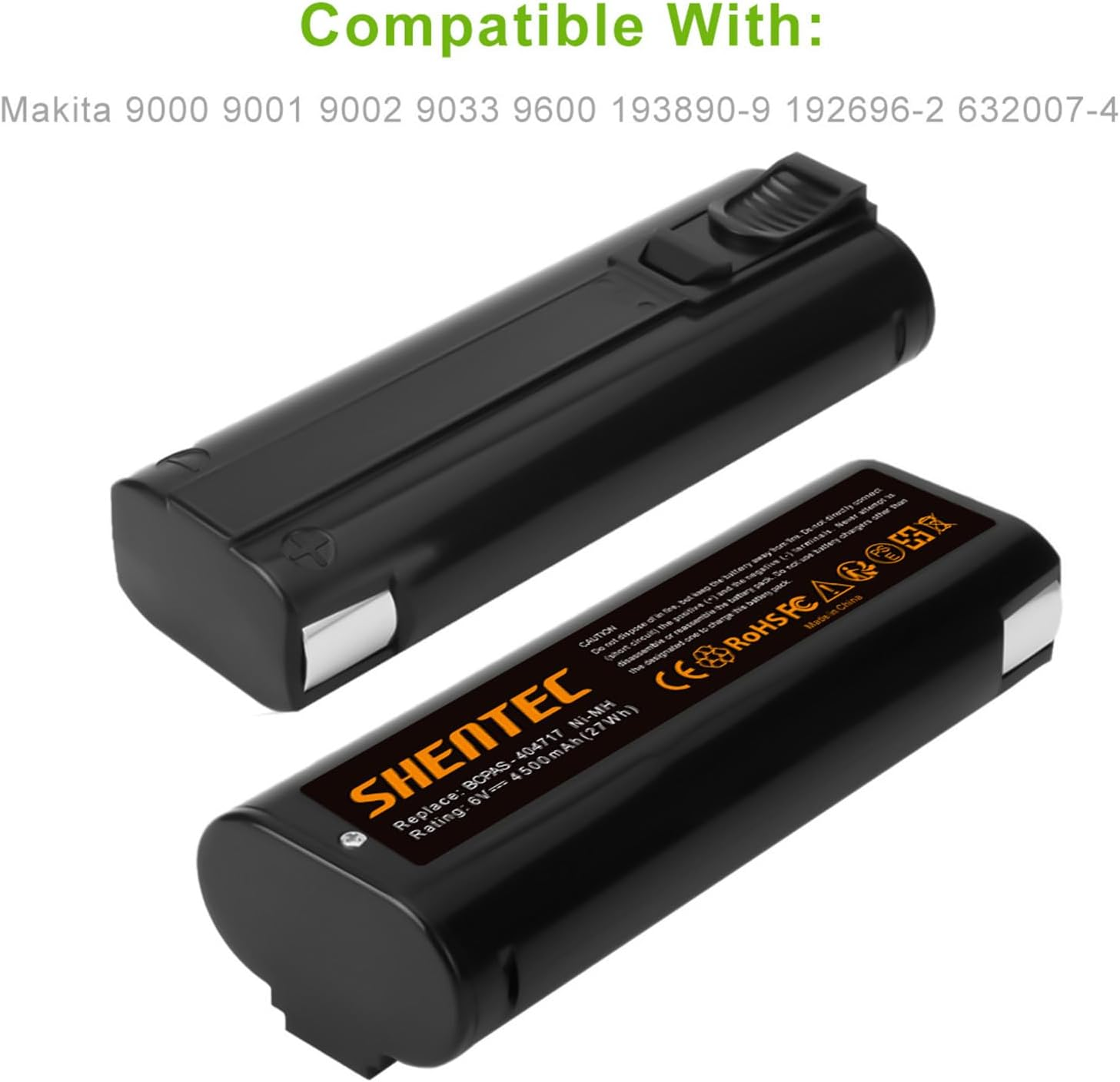 2Pack Shentec 6V 4500Mah Ni-Mh Compatible with Paslode Battery 404717 B20544E BCPAS-404717 404400 900400 900420 900600 901000 902000 B20720 CF-325 IM200 F18 IM250 IM250A IM350A IM350CT PS604N