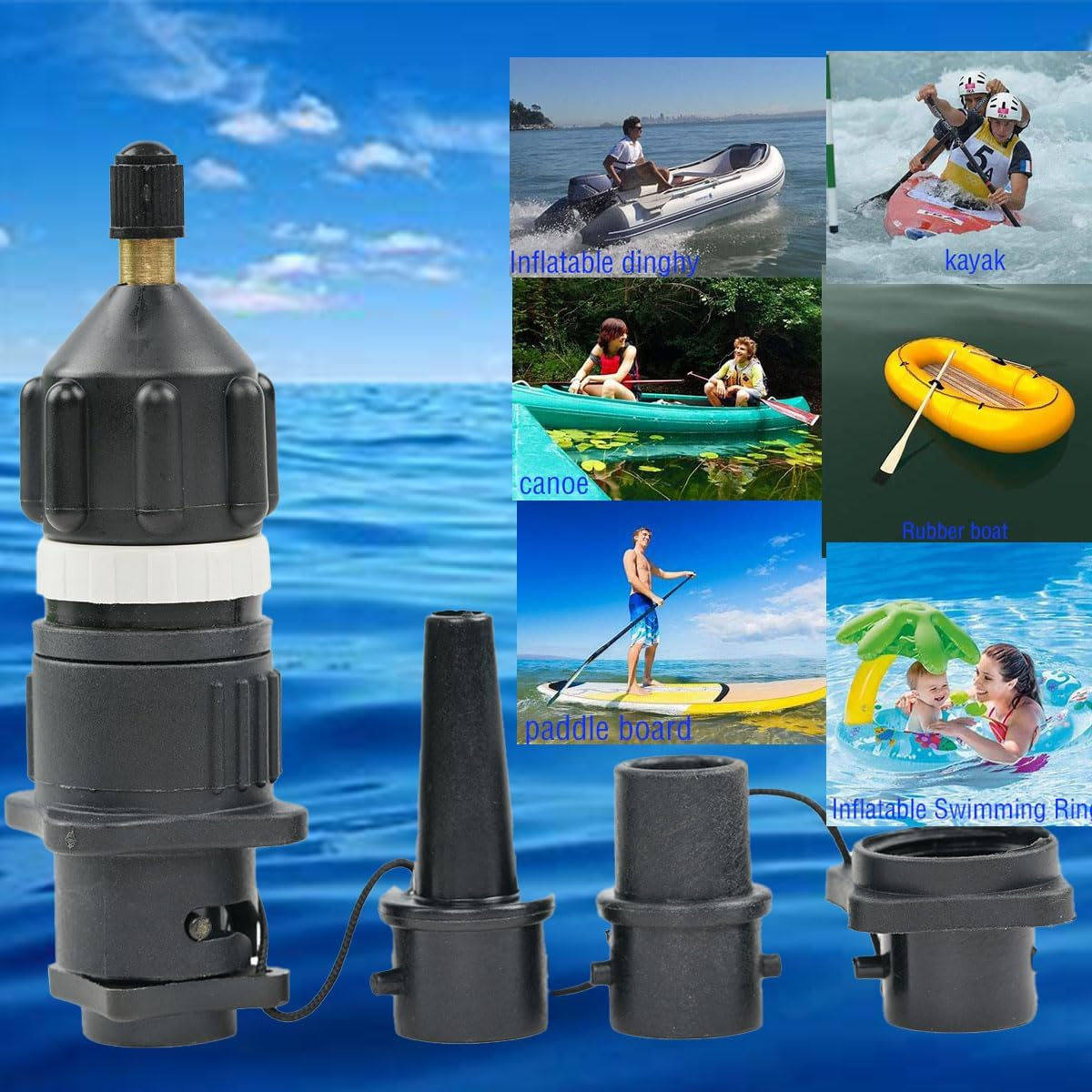 Yavzevlqi Sup Pump Adapter Paddle Board Pump Adapter and Air Pump Adapter Nozzles for Kite/Boston Valve Adapter Standard Conventional Spoke Plate Attachment Multitools Air Pump Nozzles image number 3
