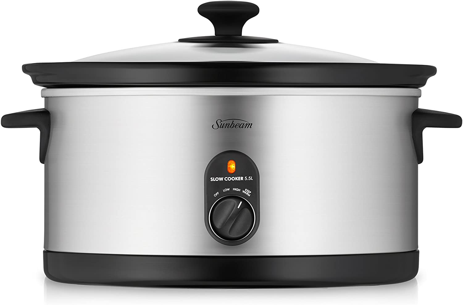 Sunbeam HP5520 Slow Cooker | 5.5L (6-8 People) | Removable Easy-Clean Ceramic Pan | Stainless Steel image number 1