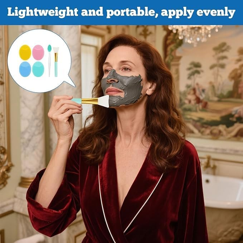 6 Pcs Pore Cleaning Brush Kit Deep Pore Cleansing Skincare Tools, Manual Facial Cleansing Brushes for Face Exfoliator & Blackhead Removal image number 3