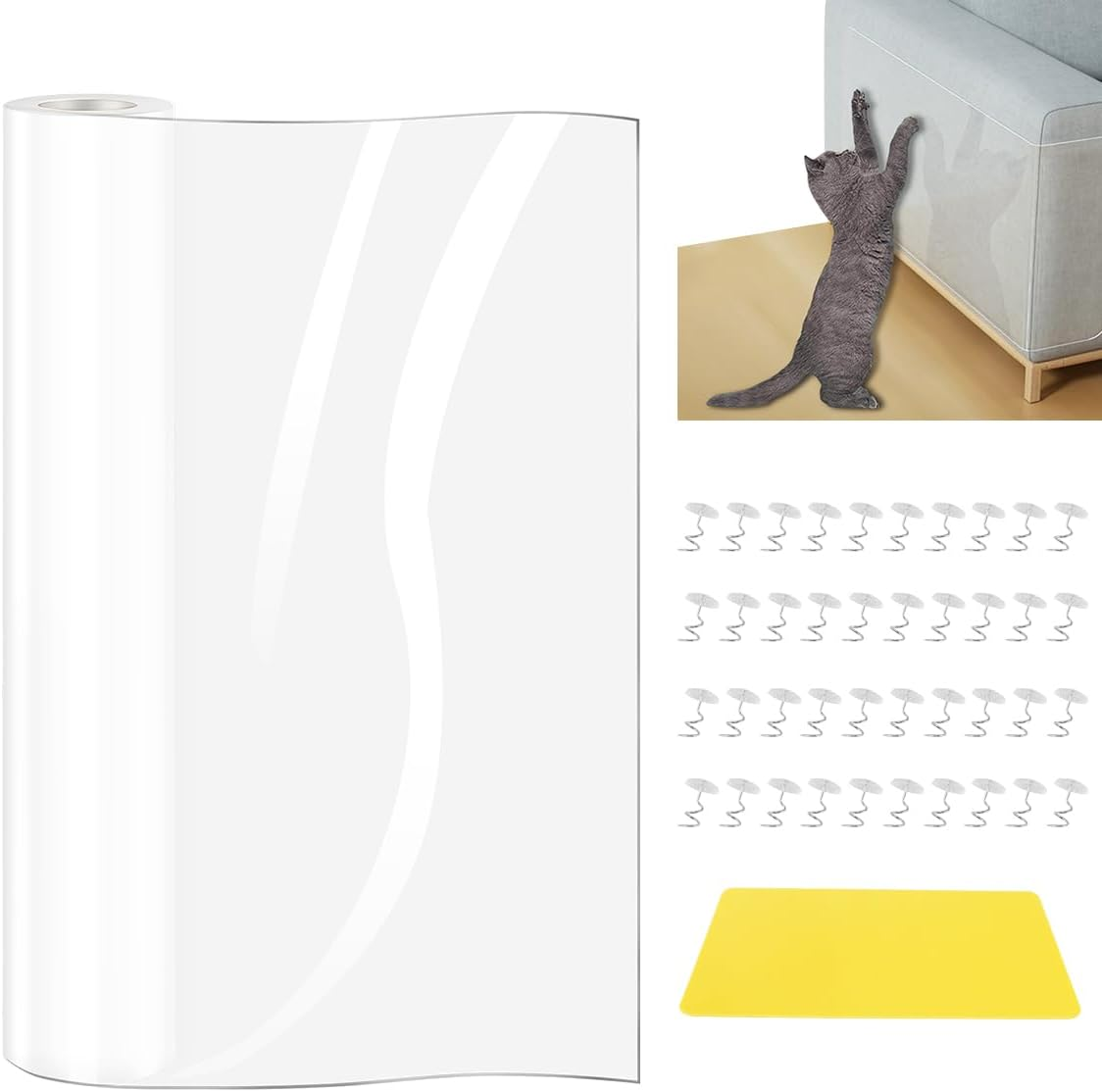Sofa Cat Protector 30Cm X 5M Cat Scratch Protector for Cat Sofa Transparent Scratch Protector Sofa Carpet
