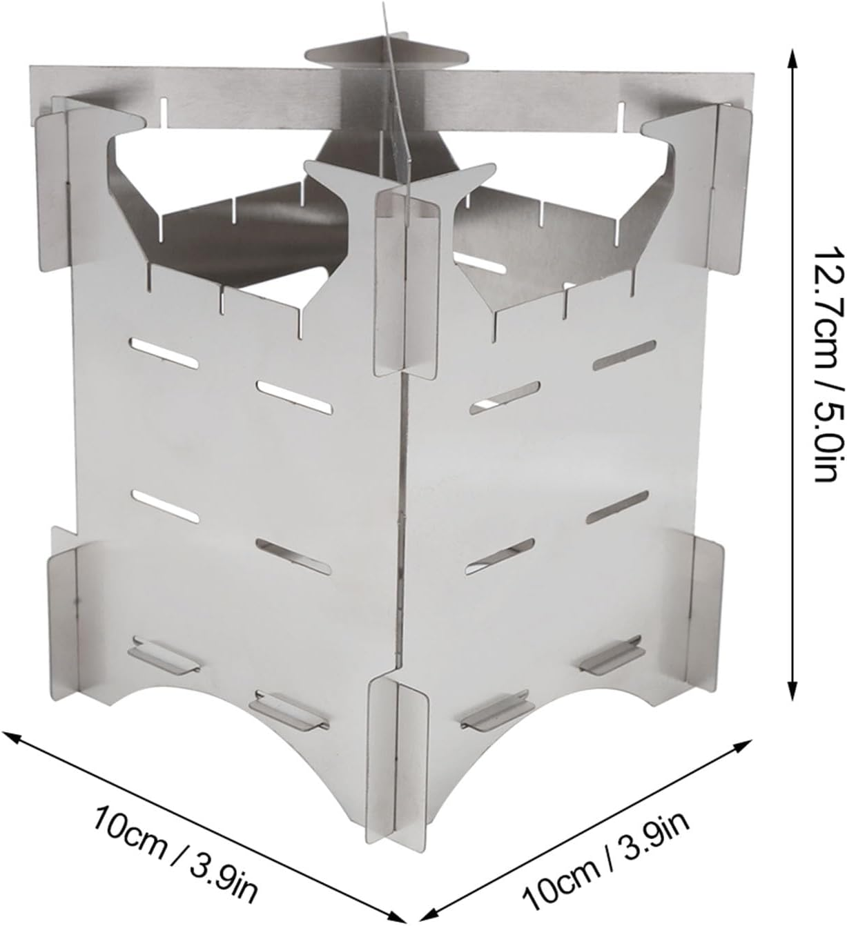 Camping Stove Portable Stainless Steel Folding Wood Burning Stove Mini Cooker with Canvas Bag for Outdoor Camping Travel Hiking Picnic image number 5