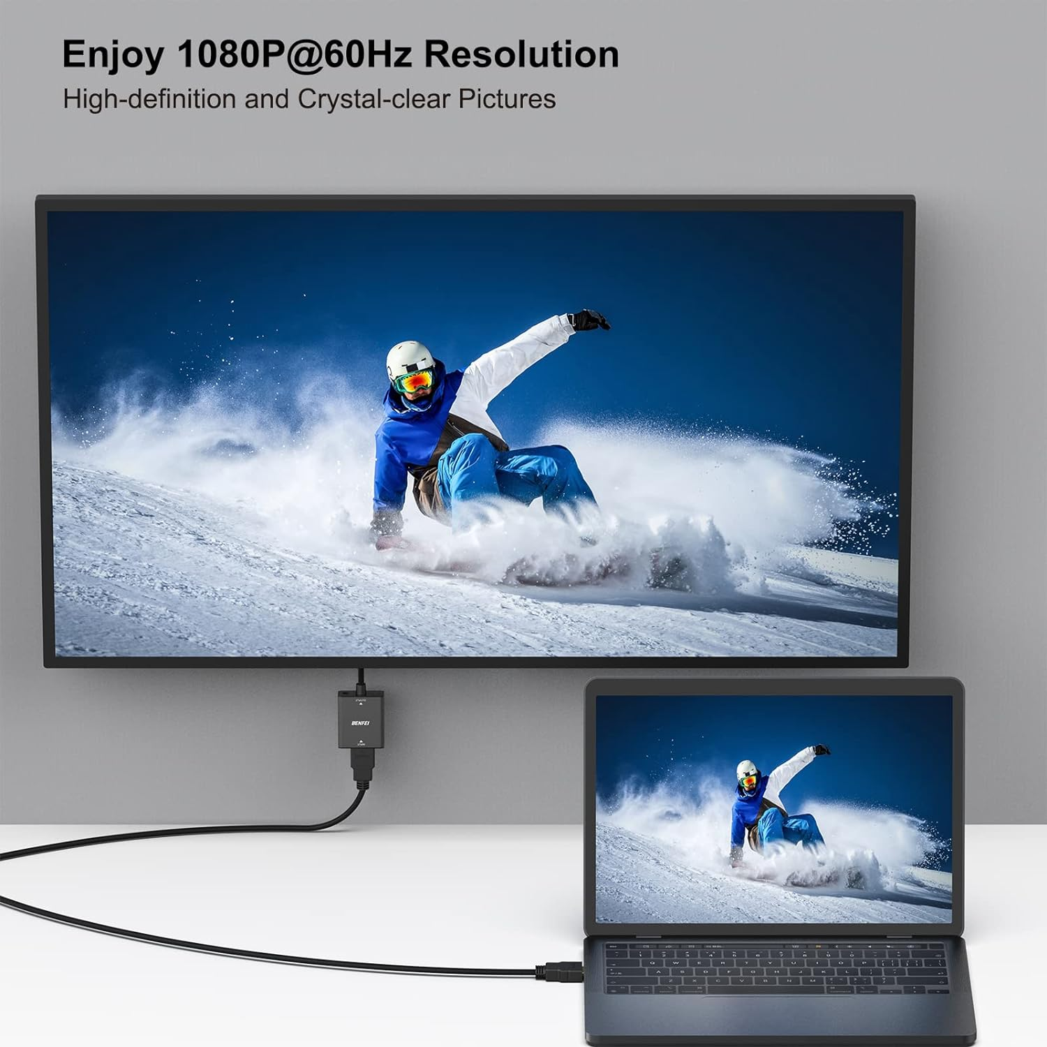 BENFEI HDMI Female to VGA Male Adapter with 3.5Mm Audio Jack Plug Unidirectional HDMI Computer to VGA Monitor/Tv Adapter Compatible with TV Stick Laptop PC Raspberry Pi Roku Xbox image number 2