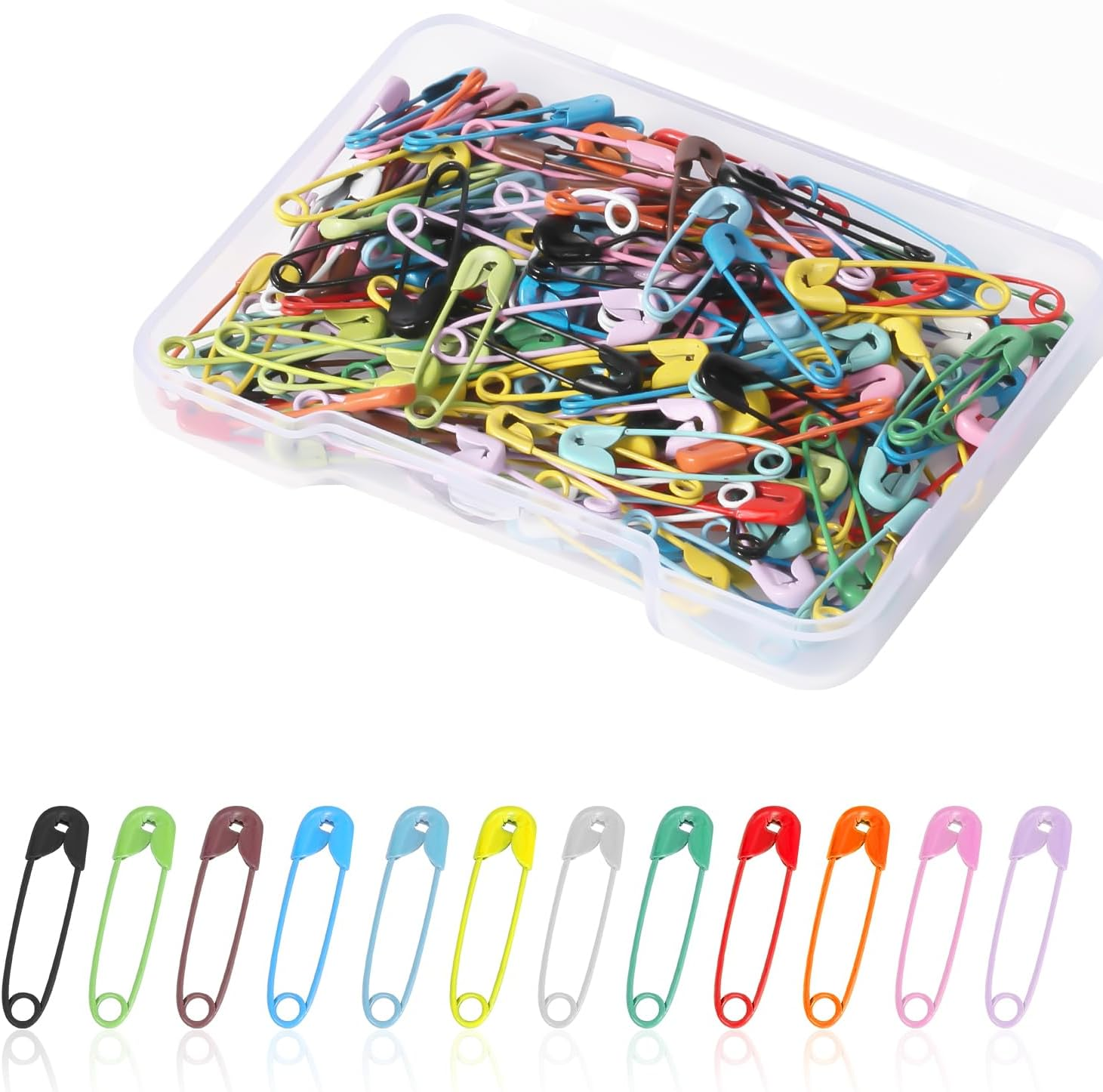 250Pcs Safety Pins, 1.1In/28Mm Mini Sewing Safety Pins Small Metal Nickel Plated Steel Safety Pins for Clothing Sewing Handicrafts Jewelry Making (Black)