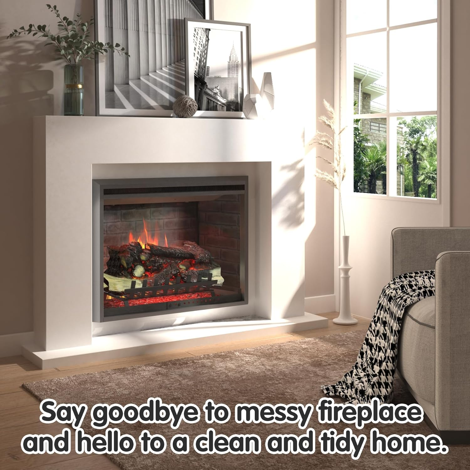 Air Jade Expandable Fireplace Tray, Galvanized Steel Ash Pan with Handles for Collecting Ash, Adjustable up to 31.5" X 15" Ember Holder Fireplace Pan, Black, Rectangle image number 1