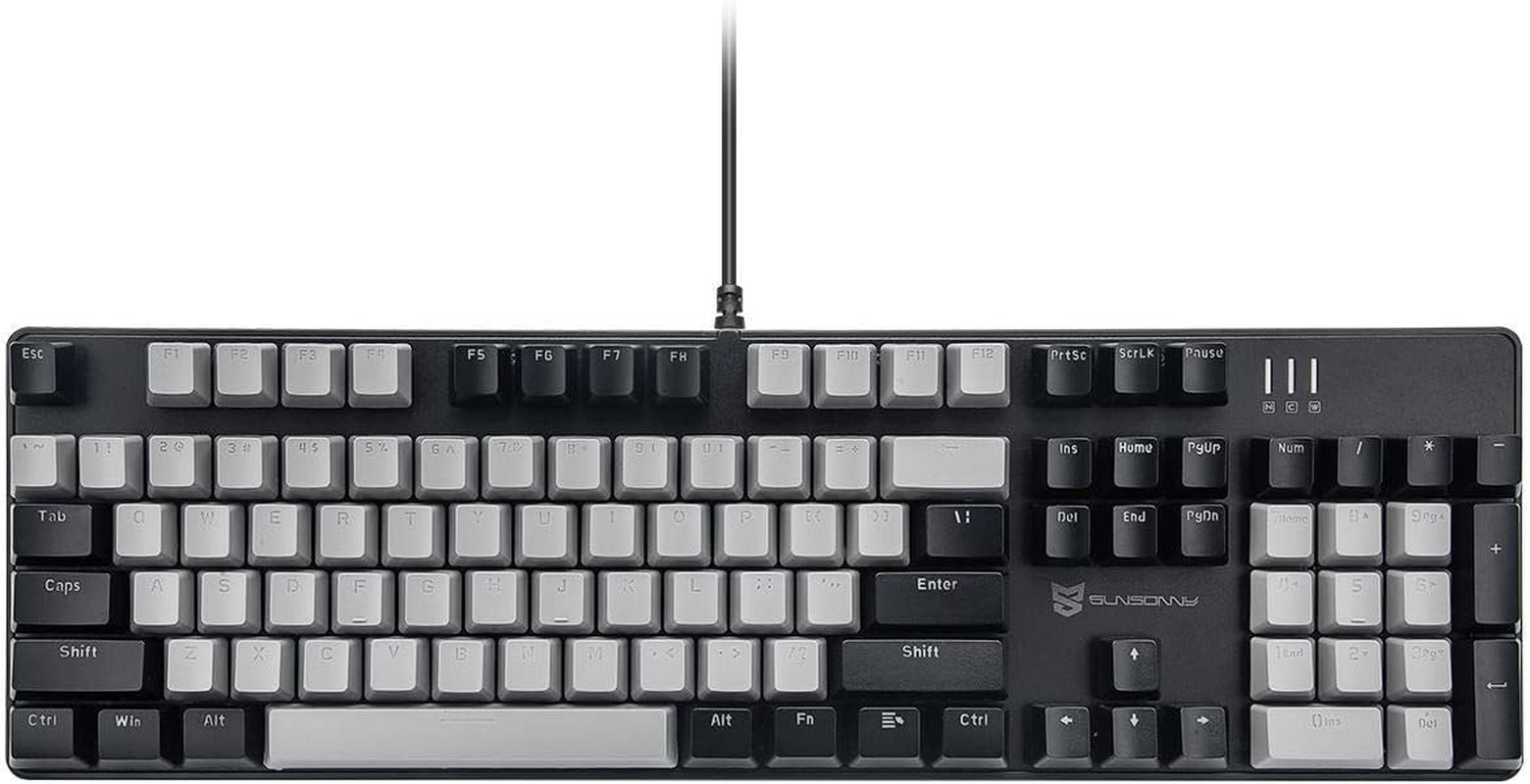 Mechanical Gaming Keyboard | Hot Swappable Mechanical Keyboard | Ice Blue Backlit Keyboard with Brown Switches and 104 Keys | Wired Gaming Keyboard | Mechanical Keyboard, PC Gaming Keyboards