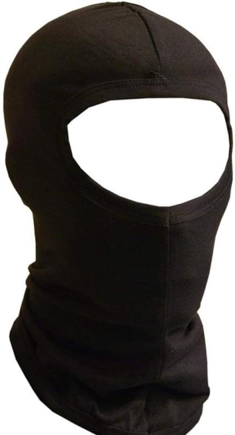 Jasmine Silk Pure Silk Black Balaclava Thermal under Helmet Protection Mask Ski Cycle Motorcycle Bike - Black, Black, One Size image number 1