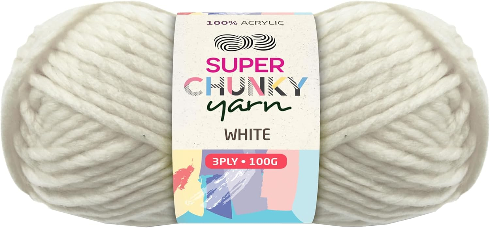 Yatsal Super Chunky 3-Ply Knitting Wool Yarn 100 G, White
