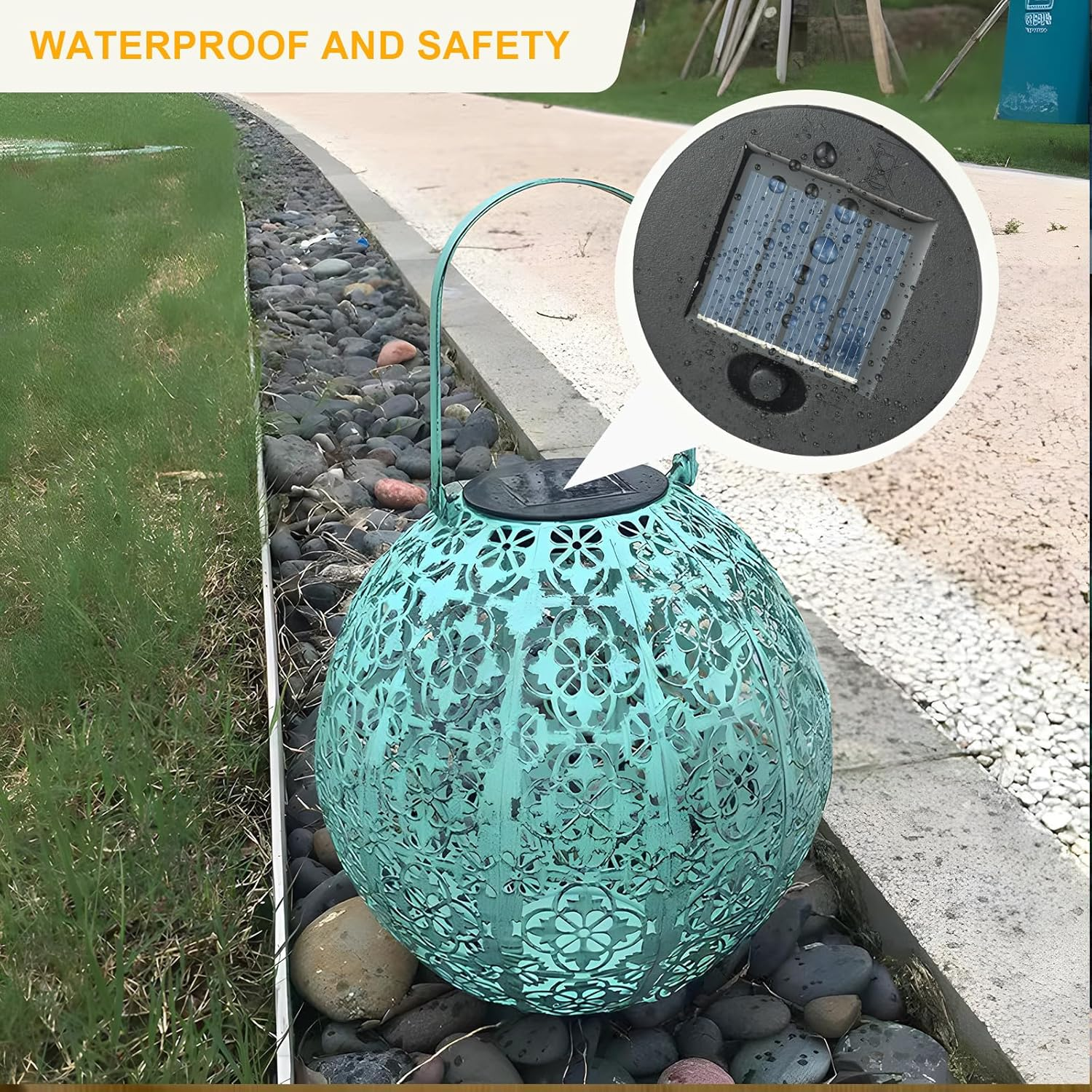 6 Pack Solar Lights Replacement Top, 7Cm LED Solar Panel Lantern Lid Lights Bulb Replacement Part IP44 Replacement Solar Panels for Outdoor Hanging Lanterns DIY Lights Walkway Yard Decoration image number 4