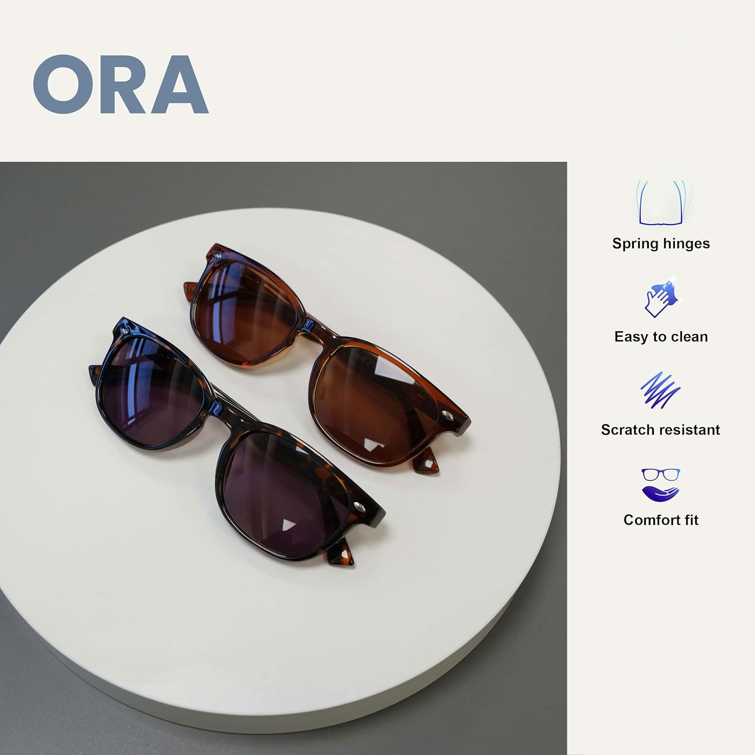 The Reading Glasses Company Brown Tortoiseshell Sun Readers UV400 Gregory Peck Style Mens Womens Spring Hinges S14-2T +2.50 image number 6