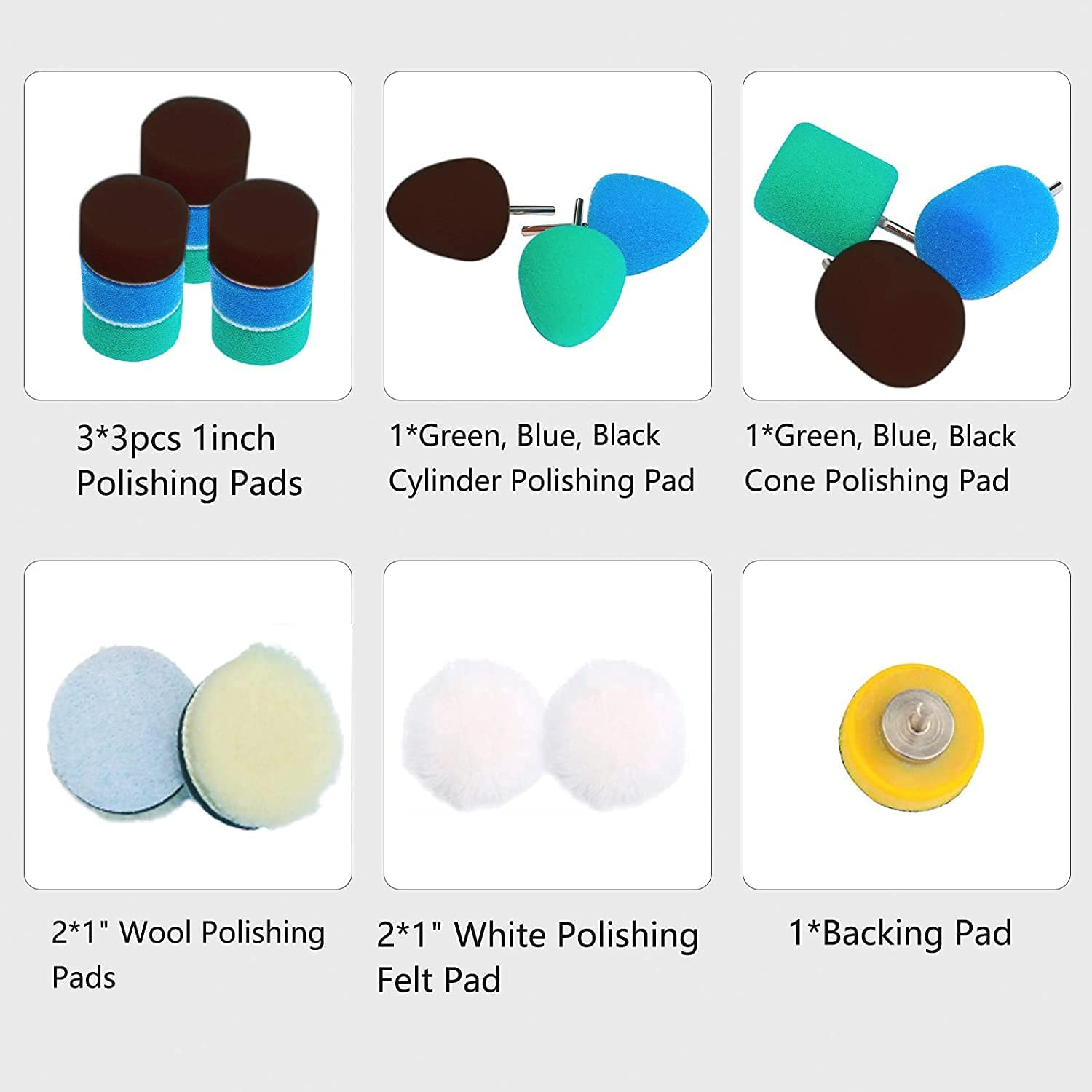 Pvcqjkd Detail Polisher Pad,Buffing Pad Kit for Mini Polisher Electric Drill Rotary Tool,Polishing Pad for Small Areas Polishing image number 3