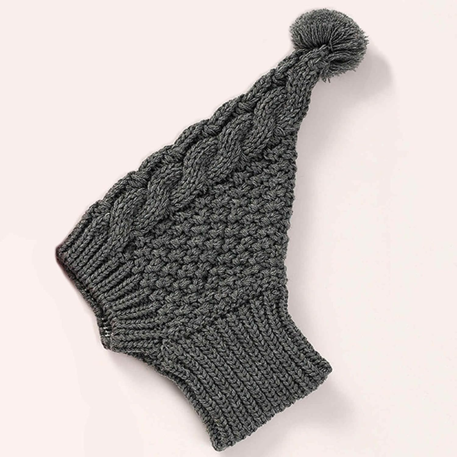 Christmas Dog Hat Cute Dog Cap with Pompon Crocheted Knitted Snood Greyhound Hat Red Warm Dog Winter Hat Knit Snood Headwear Party Dog Costume for Puppy Small Medium Large Dogs image number 2