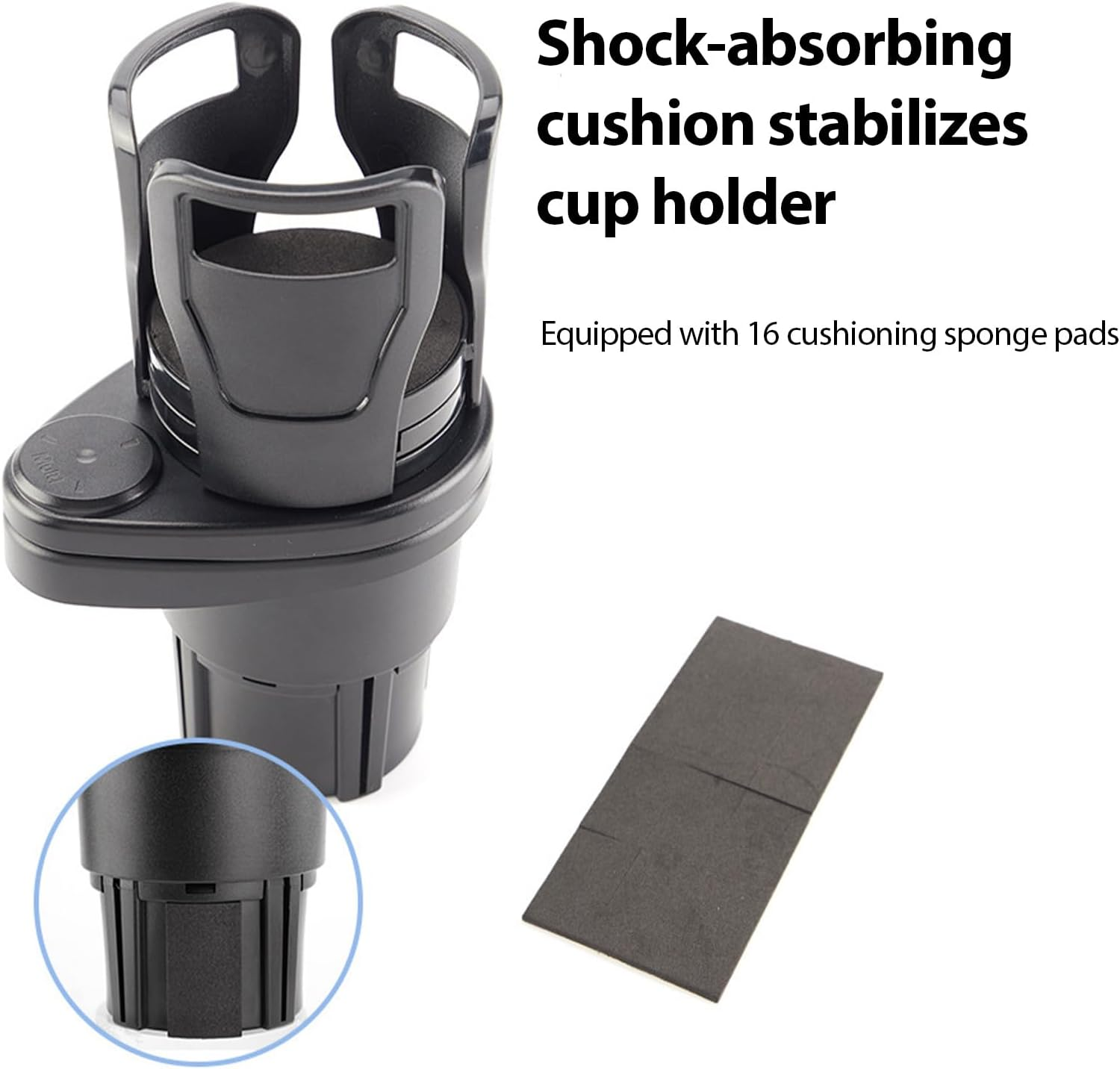 Cupholder, Cupholder Expander for Car, Expandable Car Cupholder with Adjustable Base, Upgrade 2 in 1 Extender with 360&deg; Rotating & Locking Function, All Purpose