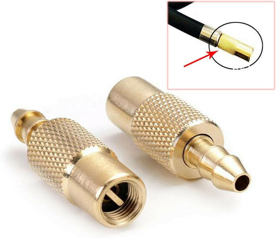 2 Pack Brass Tyre Valve, 6Mm Tire Inflator Valve Connectors Wheel Air Chuck Pump Clip Clamp Adapter for Car Truck Auto image number 2